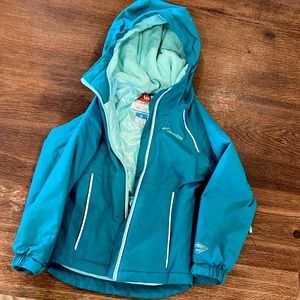Columbia kids 4/5 teal snow jacket